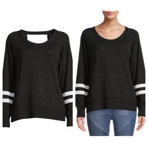 No Boundaries Juniors’ Elegant Black/White Super Soft Open Back Pullover Size XL